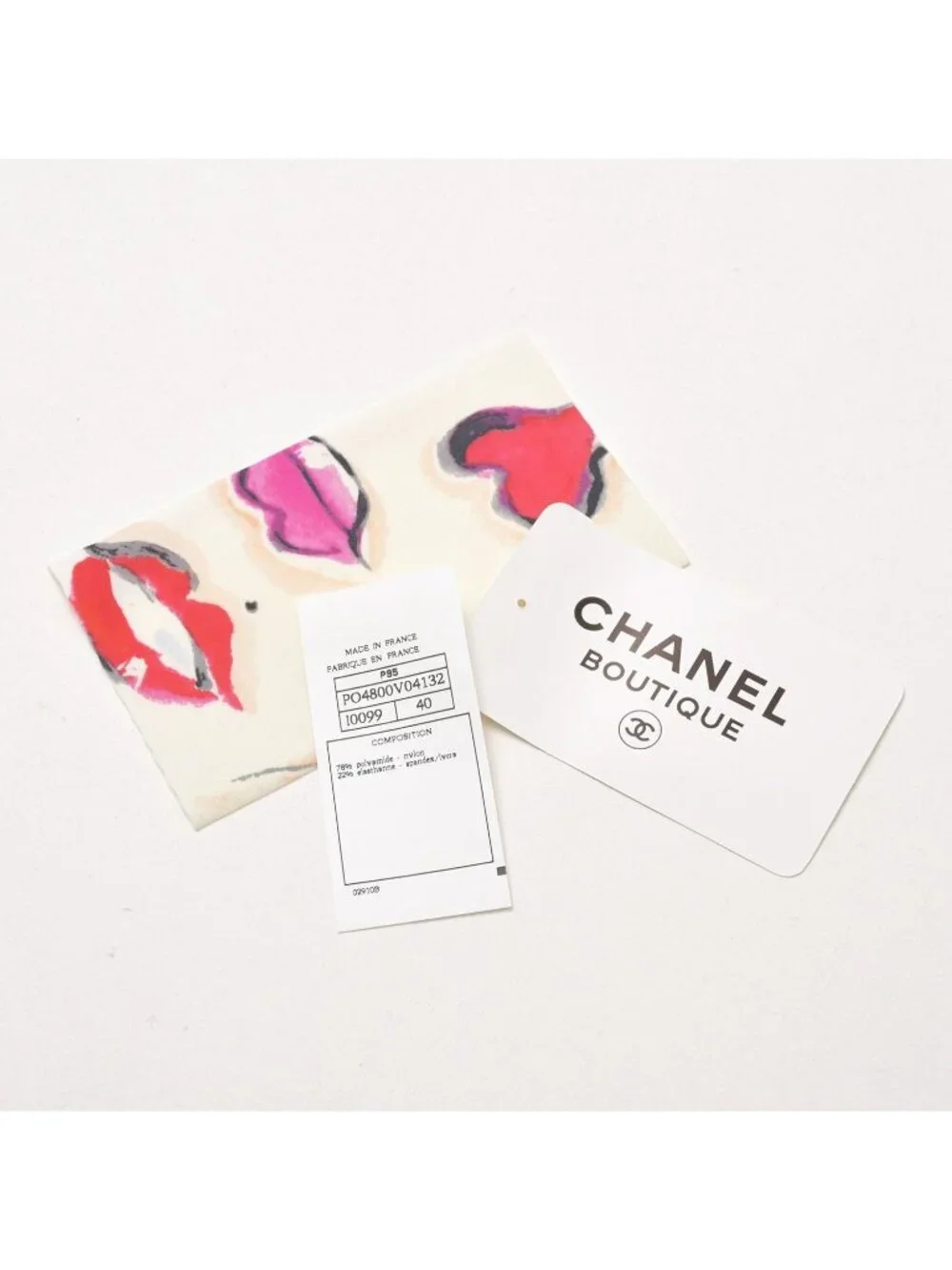 Chanel Maillot Dress CC Logo Lip All Over Print Spandex Nylon 4 40